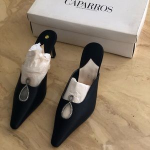 Caparros Black Silk Heels - Sz 7